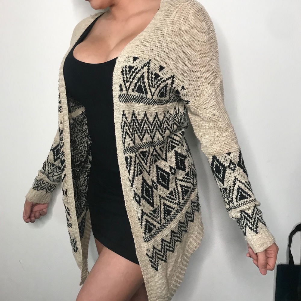 Print knit cardigan